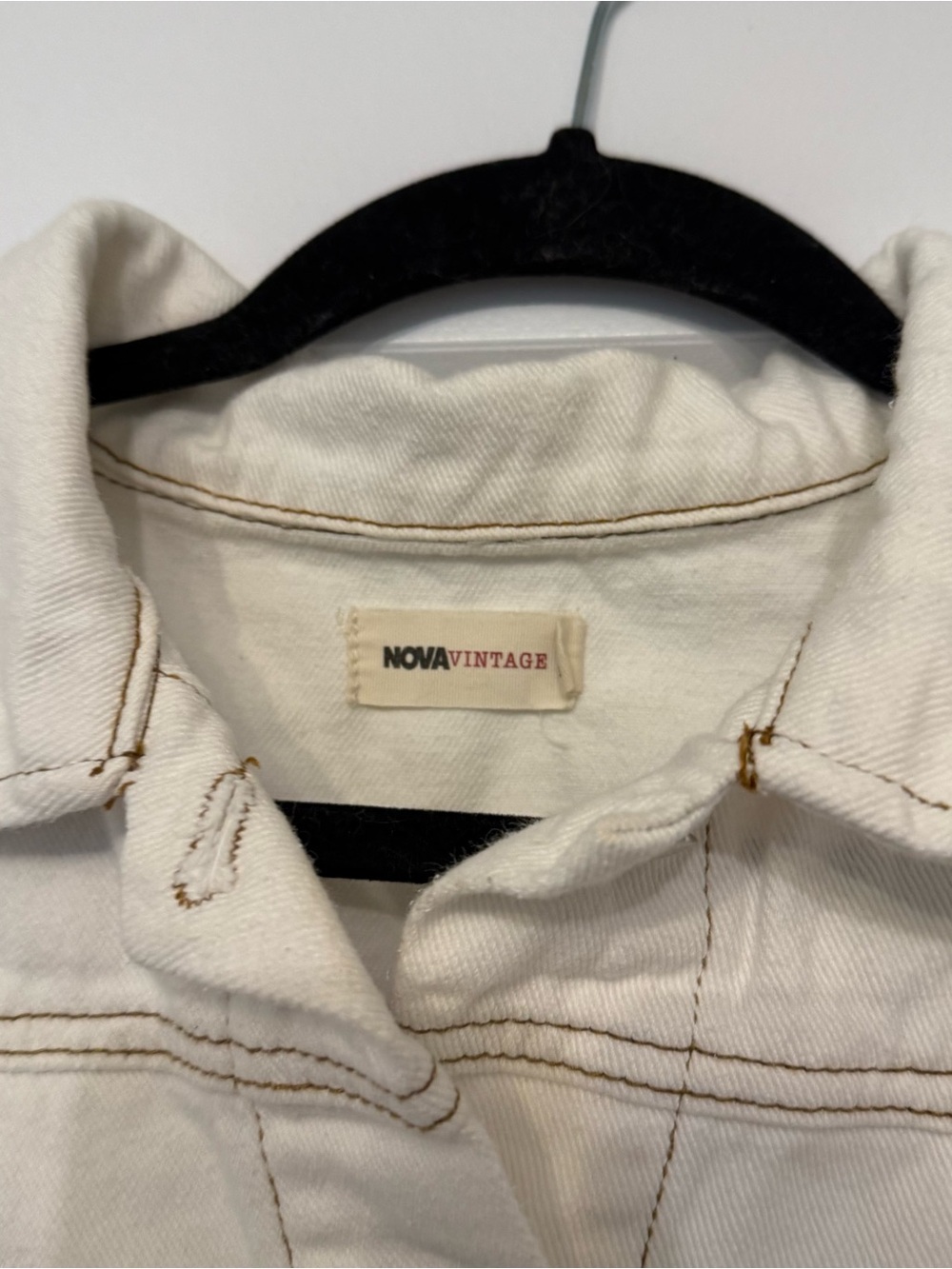 Cropped White Denim Jacket